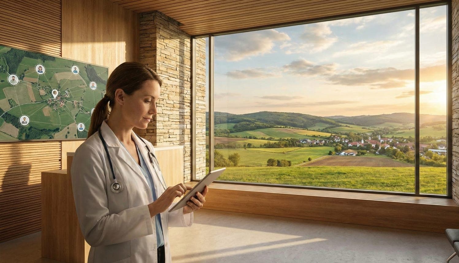 Healthcare provider overseeing centralized care-management team.