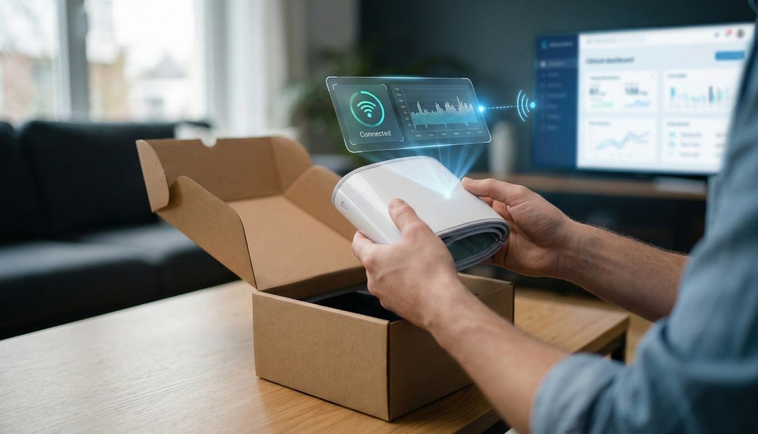 Remote patient monitoring dashboard showing vital signs and patient data